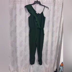 Parker Green Ruffle Jumpsuit Size 0